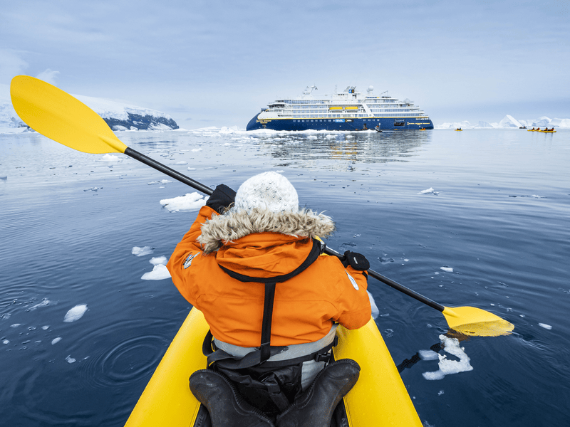 National Geographic Lindblad expedition ship and zodiacs
